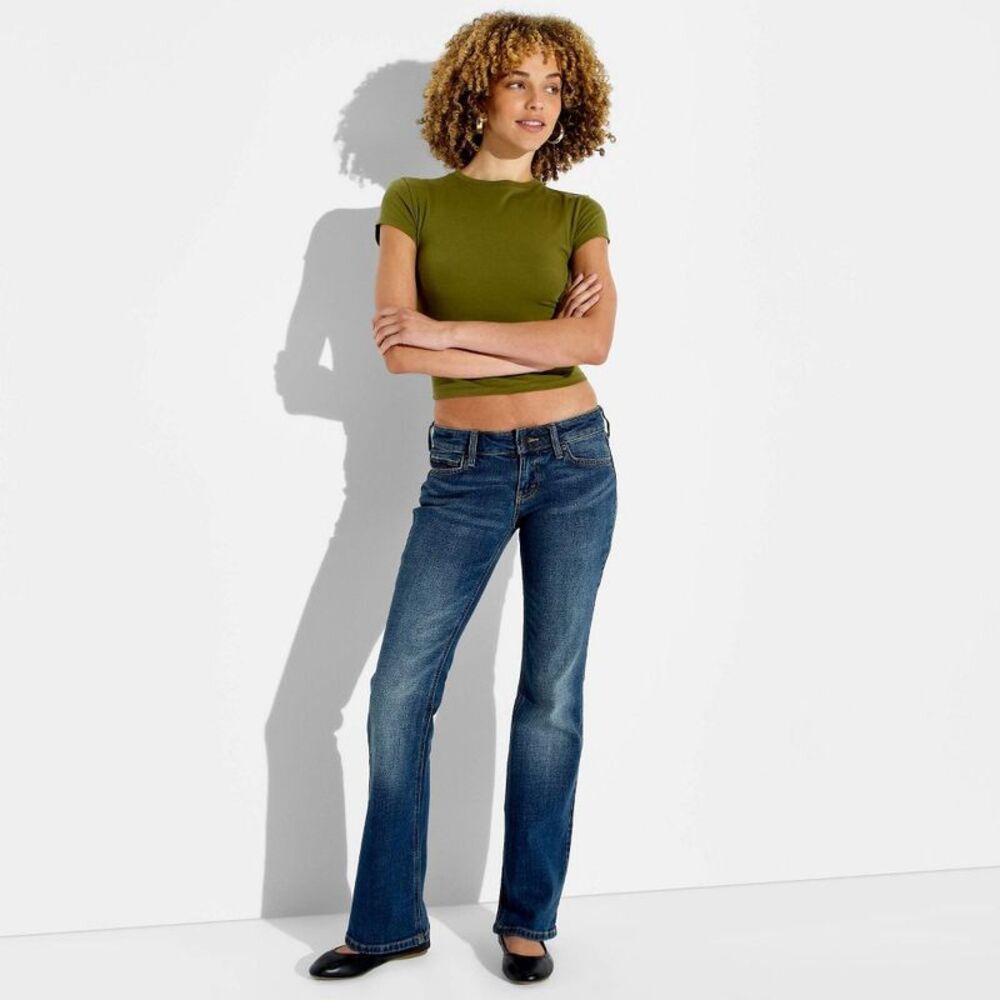 Women's Low-Rise Baby Boot Jeans - Wild Fable Blue 4